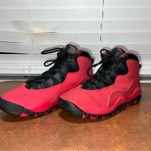 Nike Air Jordan 10 Retro GG Fusion Red sneakers, Youth Sz 5.5
